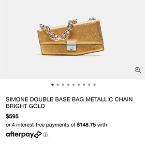 BEHNO Simone Double Base Bag Metallic Chain Bright Gold